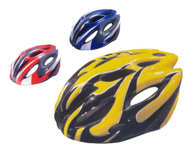CSH25L červená/modrá/žlutá cyklistická helma velikost L(58-60cm) 2015