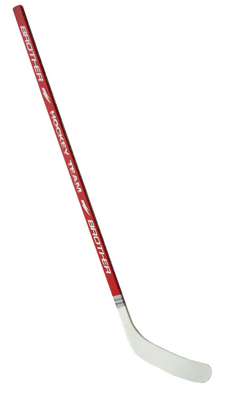 H3377-LE  Hokejka plastová s dýhou147cm - levá - červená