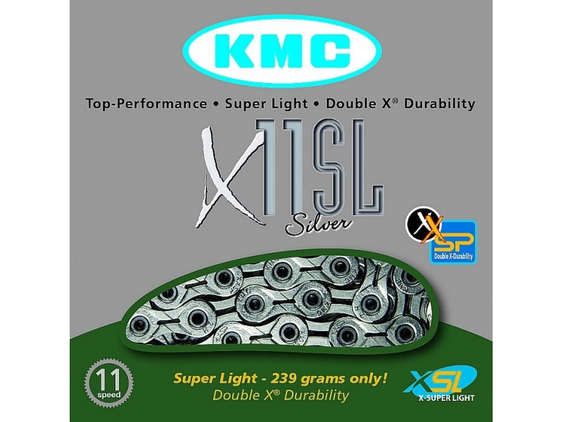 řetěz KMC X-11 SL BOX 11 kolo stříbrný