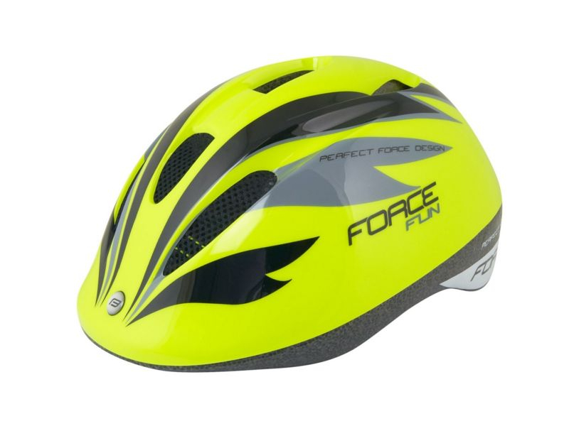 přilba FORCE FUN STRIPES dětská, fluo-černo-šedá M