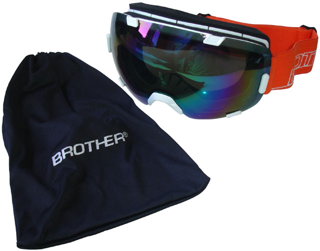 BROTHER B298-B lyžařské brýle s velkým zorníkem - bílé
